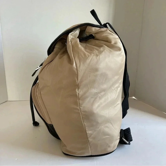 Charter Club Tan Ballistic Nylon with Leather Trim Backpack - Picture 3 of 15